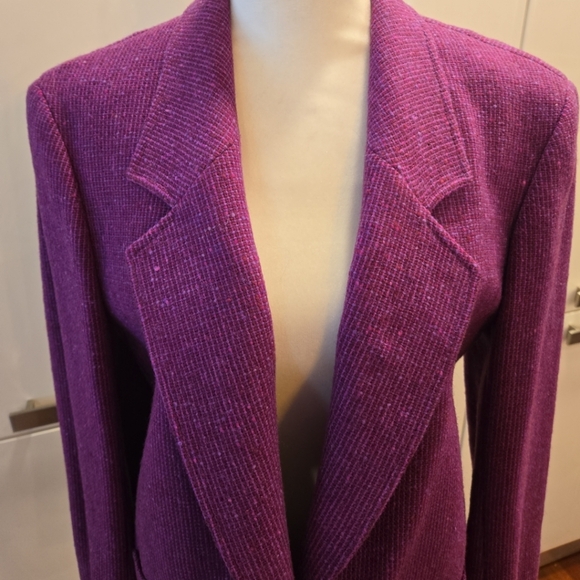 VTG Pendleton Womens Tweed Virgin Wool One Button Blazer Size 6P - Picture 6 of 11